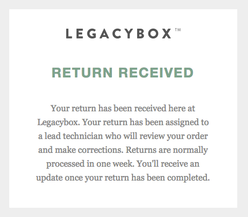 Legacybox Received Email