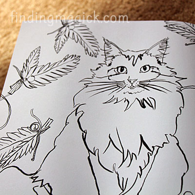 Cats In Paris Coloring Book - Page with Solo Cat