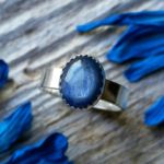 Gorgeous sterling silver kyanite blue stone ring
