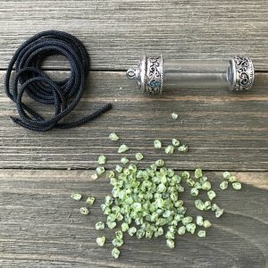peridot necklace supplies cord chip stones bottle